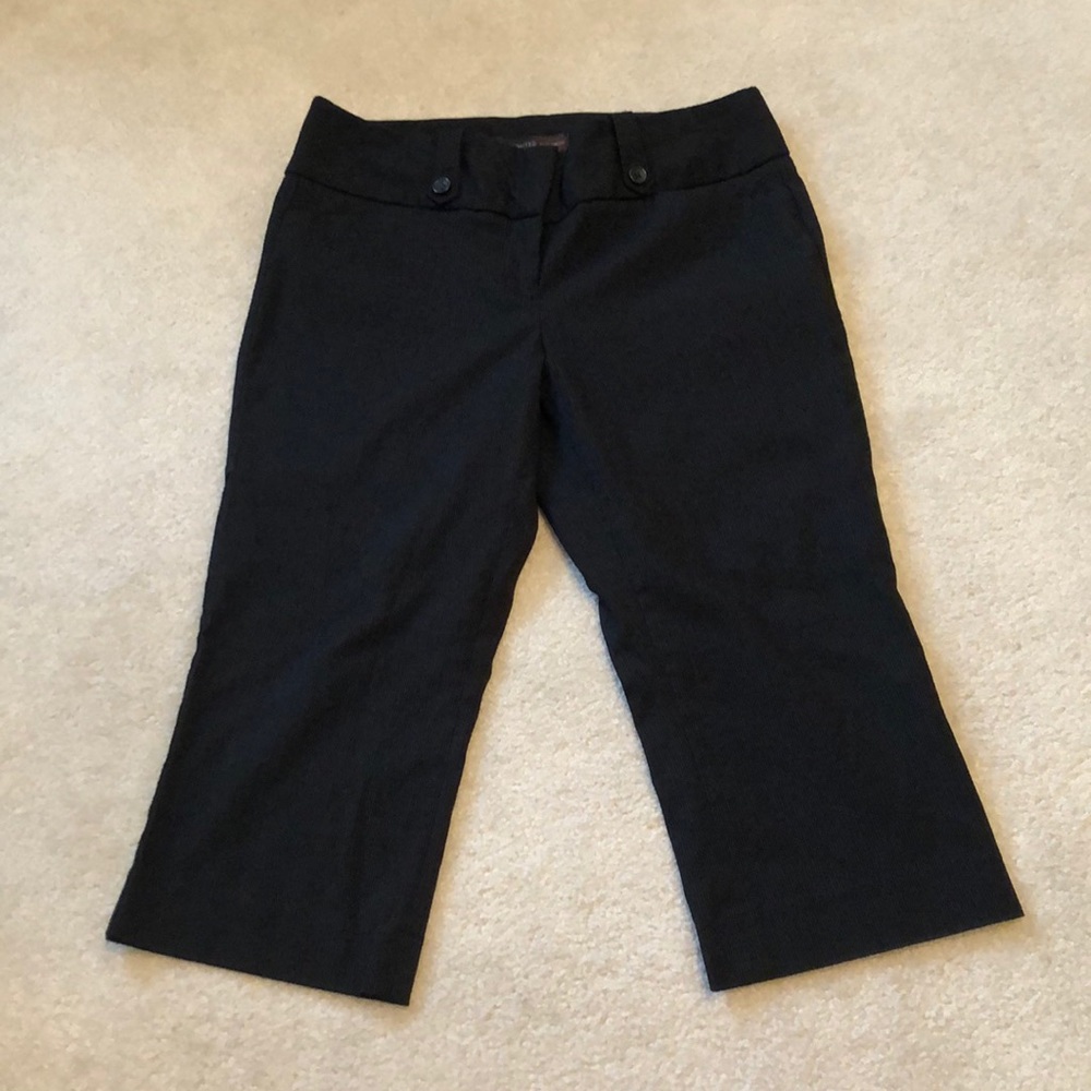 The Limited Black Pinstripe Crop Pants